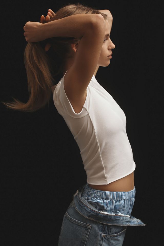 The Evan Short-Sleeve Raw-Edge Baby Tee #2