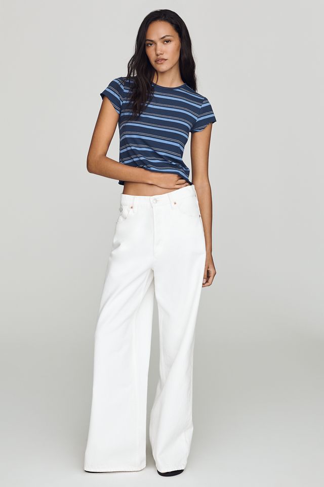 By Anthropologie Evan Short-Sleeve Raw-Edge Baby Tee #2