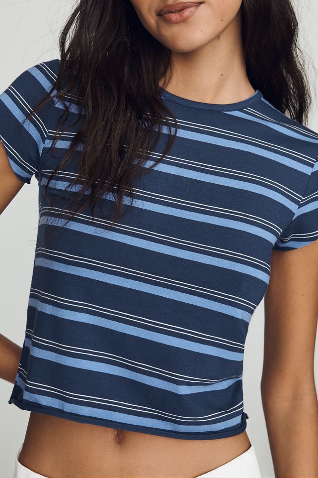 By Anthropologie Evan Short-Sleeve Raw-Edge Baby Tee #3