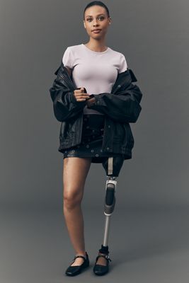 The Evan Short-Sleeve Raw-Edge Baby Tee