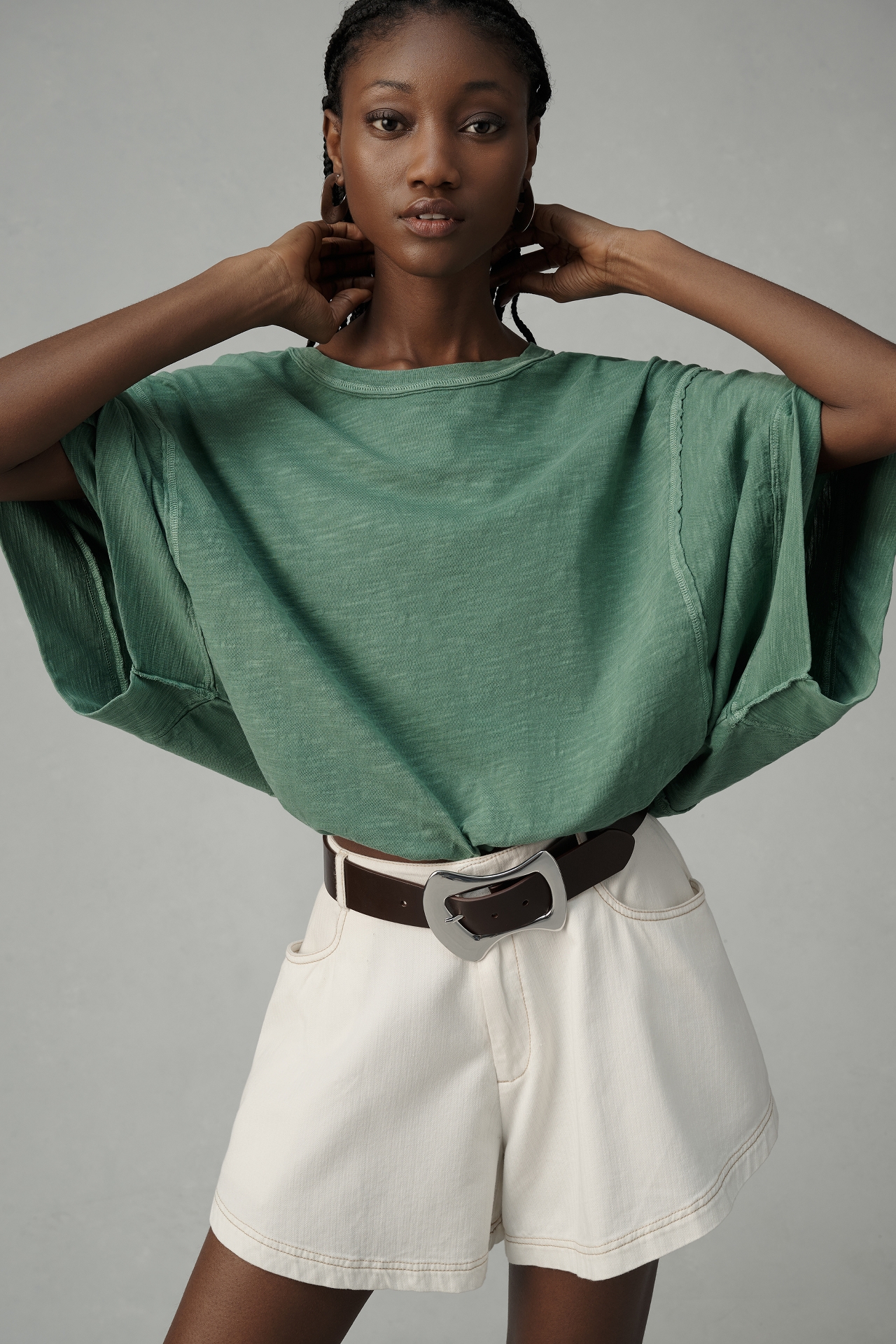 Pilcro Oversized Square-Sleeve Top