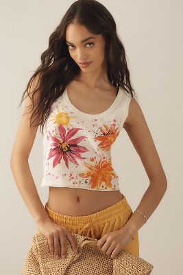 PILCRO THE KACEY COTTON-SLUB SCOOP-NECK CROP TANK TOP BY PILCRO 