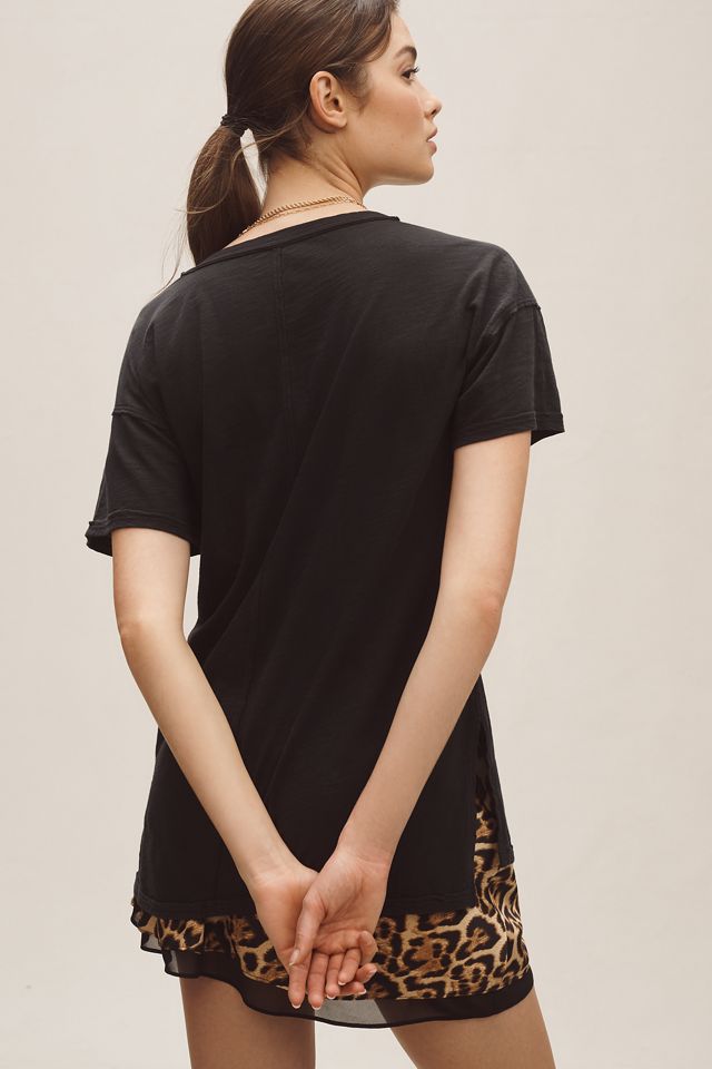 Jordyn Cotton-Slub Crew-Neck Oversized Tee by Pilcro: Deep-V Edition #1