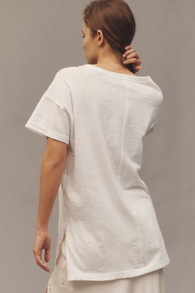 The Jordyn Plus Cotton-Slub V-Neck Tee by Pilcro #2