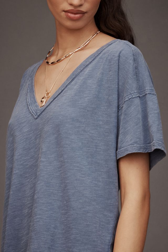 Le T-shirt Jordyn en Coton Slub Surdimensionné Parfait par Pilcro : Édition Col en V #3
