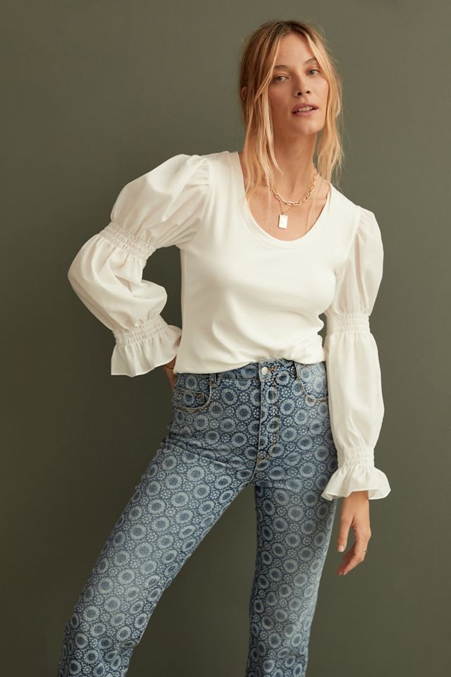 Smocked Puff-Sleeve Top | Anthropologie
