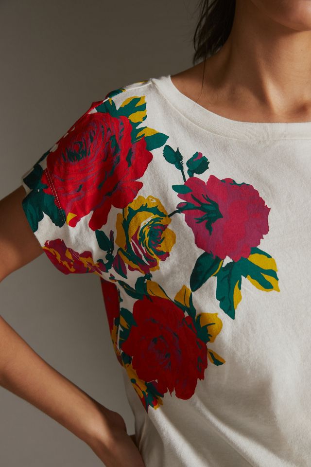 Rosen-Bedrucktes T-Shirt #1
