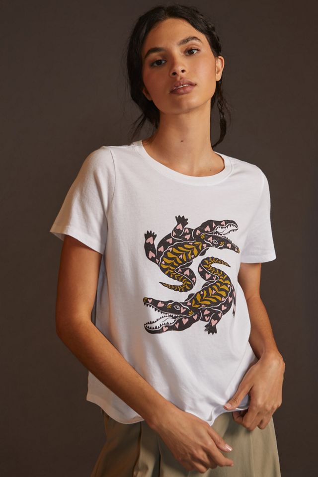 Kenzie Parrott for Anthropologie Alligator Graphic Tee