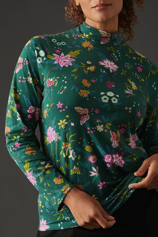 Maeve Printed Turtleneck Top #2