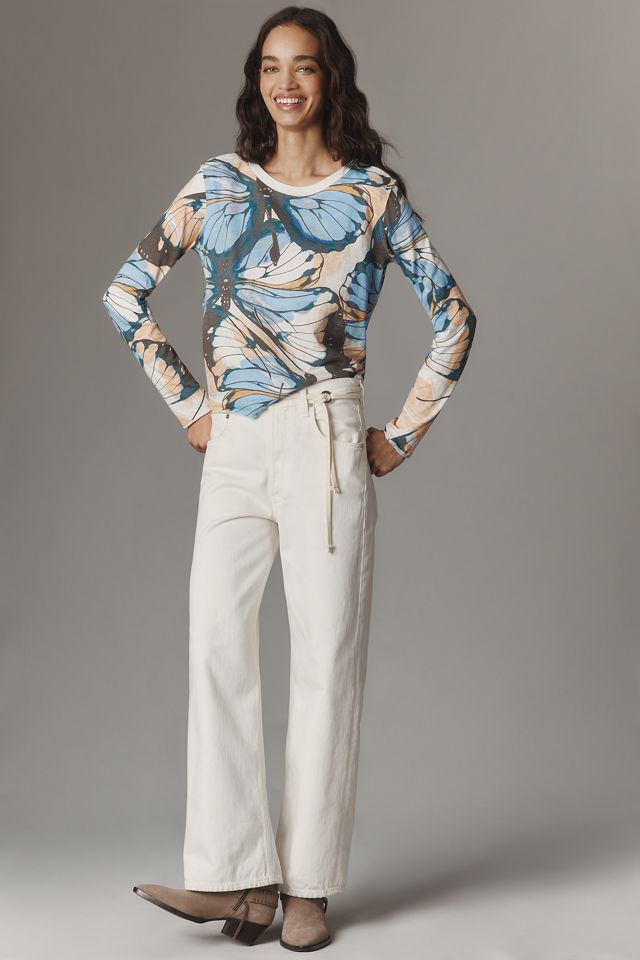 Maeve Caitlin Cotton Boxy Long Sleeve Tee #3