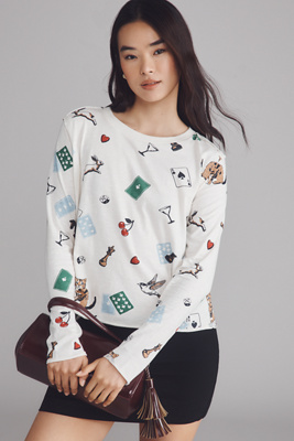 Maeve The Caitlin Boxy Tee By : Long-sleeve Edition In White