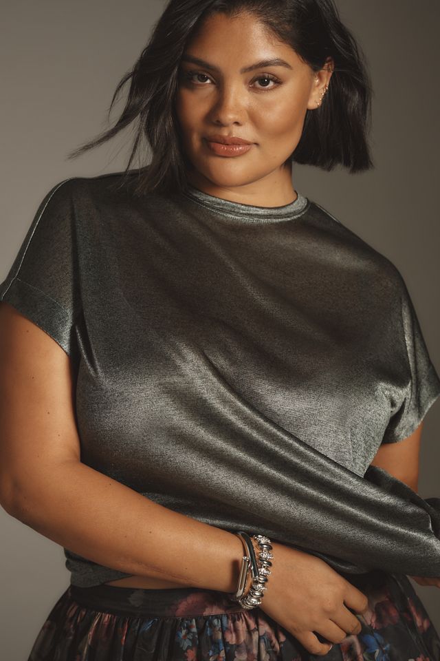 By Anthropologie Silky Shimmer Tee #7