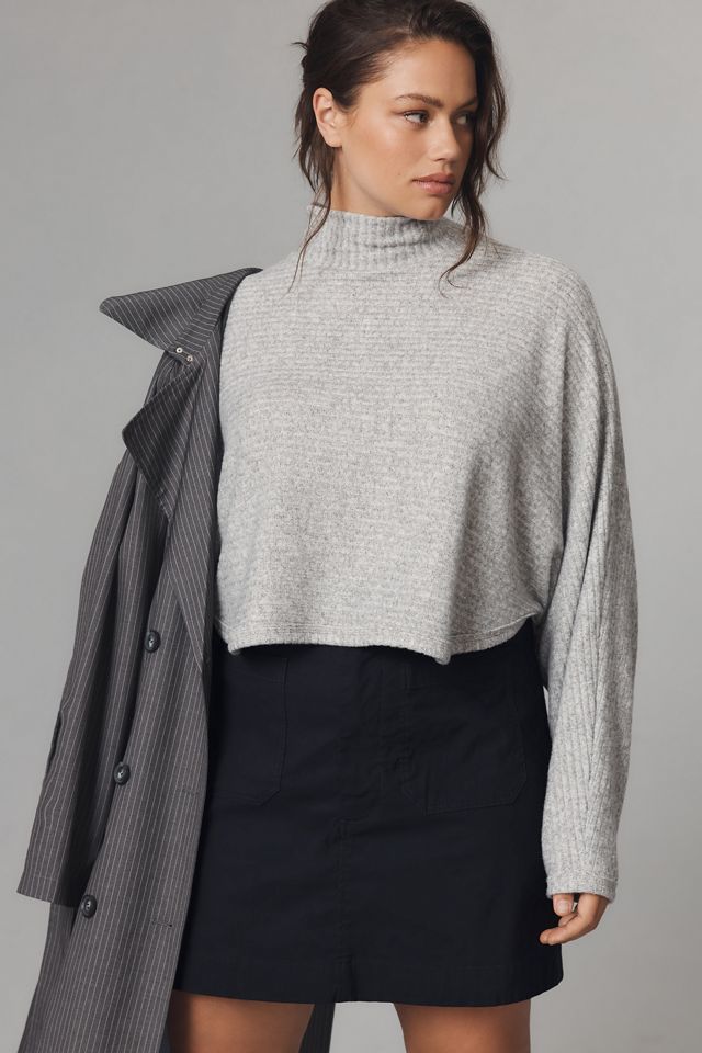 Cozy Ribbed Turtleneck Sweater in Grey - Retro, Indie and Unique Fashion