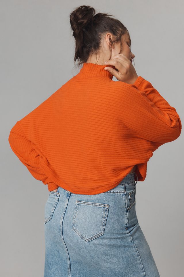Pilcro Cozy Ribbed Turtleneck Batwing Pullover #5