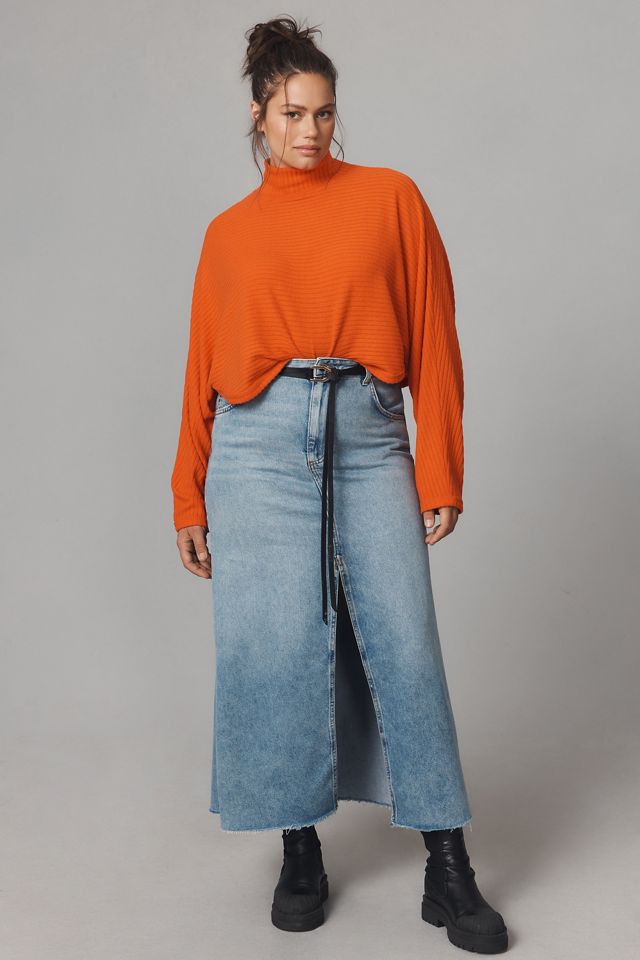 Pilcro Cozy Ribbed Turtleneck Batwing Pullover #6