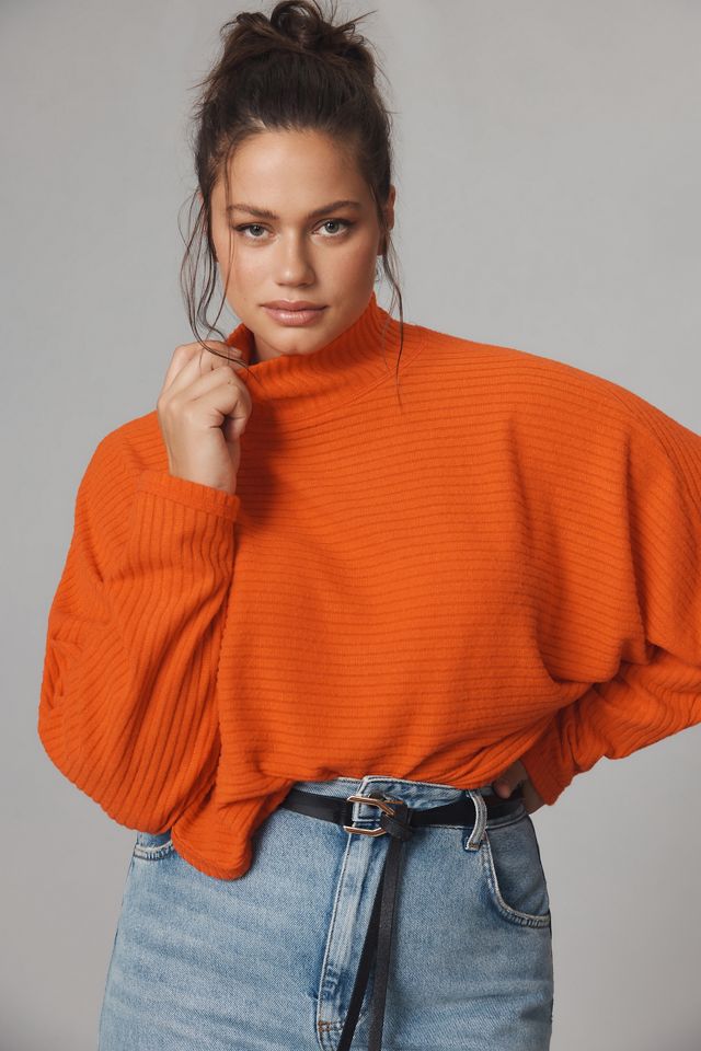 Pilcro Cozy Ribbed Turtleneck Batwing Pullover #4