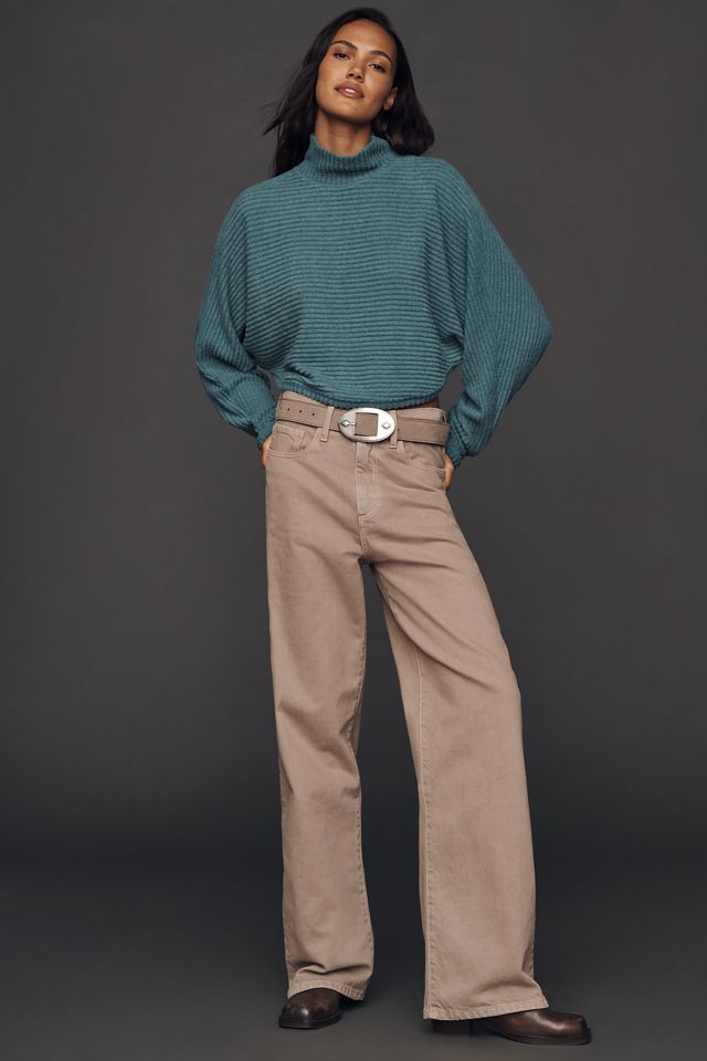 Pilcro Cozy Ribbed Turtleneck Batwing Pullover #1