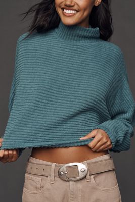 Pilcro Cozy Ribbed Turtleneck Batwing Pullover