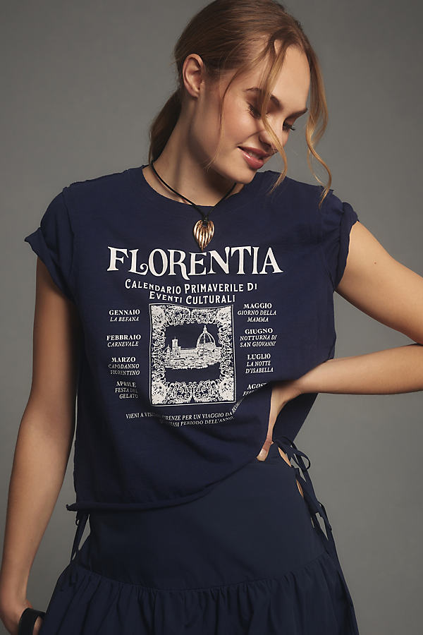 Maeve Florentia Short-Sleeve Graphic T-Shirt