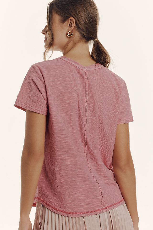 La Maglietta Slim Girocollo in Cotone-Slub Bennie di Pilcro #1