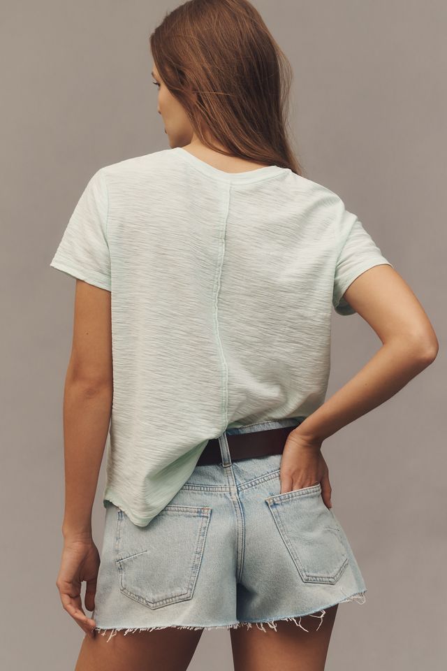 La Maglietta Girocollo Slim Fit in Cotone-Slub Bennie di Pilcro #1