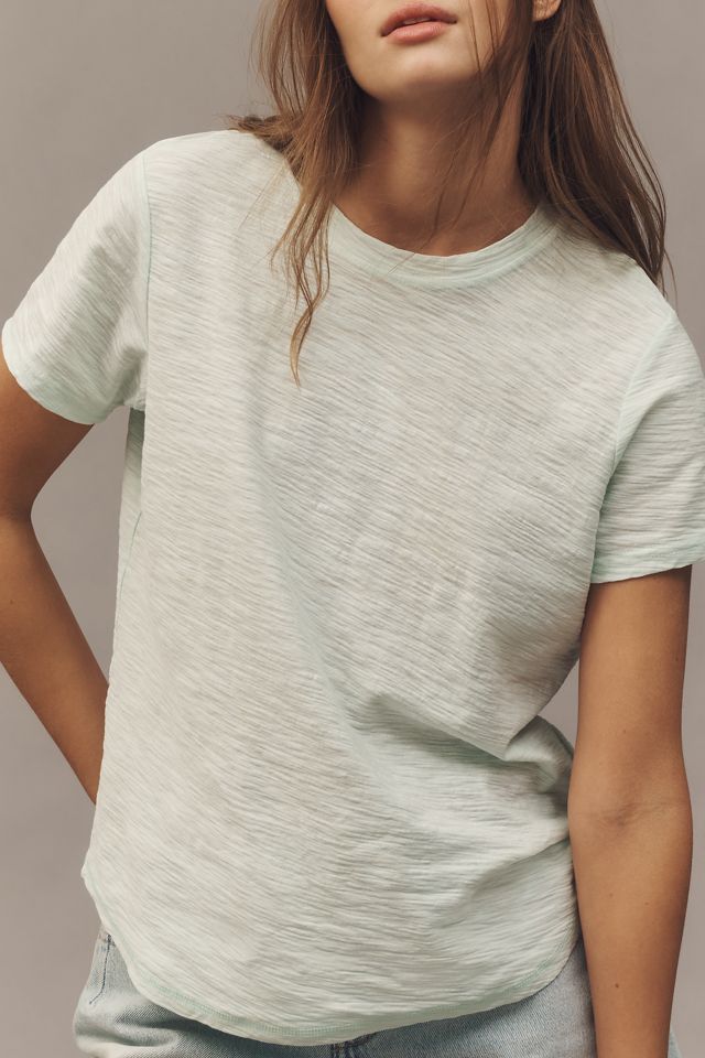 La Maglietta Girocollo Slim Fit in Cotone-Slub Bennie di Pilcro #3