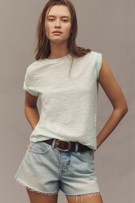 Le T-shirt Bennie en coton Slim Crew Neck par Pilcro