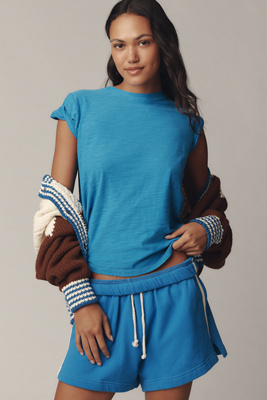 Pilcro The Bennie Cotton Slub Crew-neck Slim Tee By  In Blue