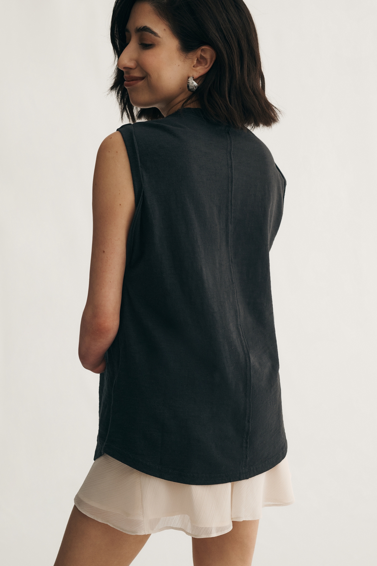 The Vinnie Cotton-Slub Crew-Neck Muscle Tee by Pilcro