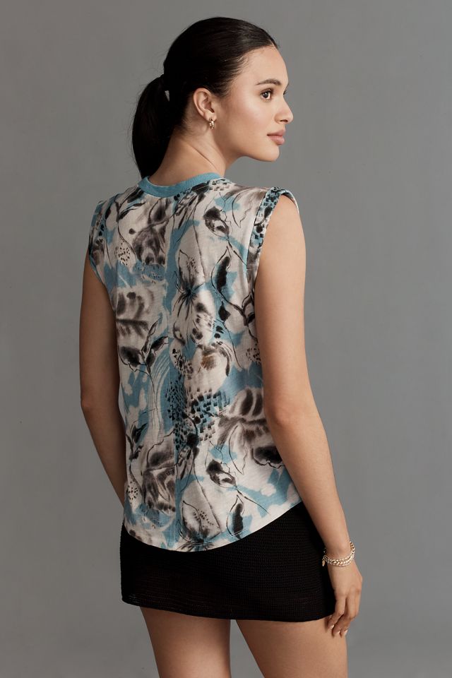 The Vinnie Cotton-Slub Crew-Neck Muscle Tee by Pilcro #1