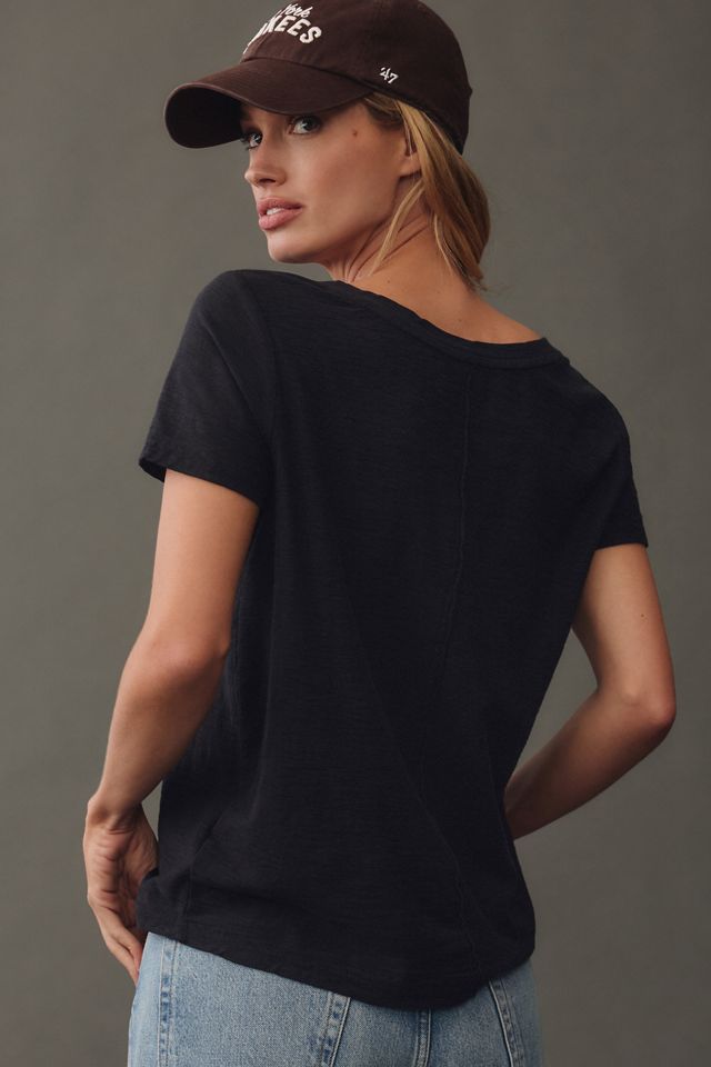 The Bennie Slim Crew Neck Cotton-Slub T-Shirt by Pilcro: V-Neck Edition
 #1