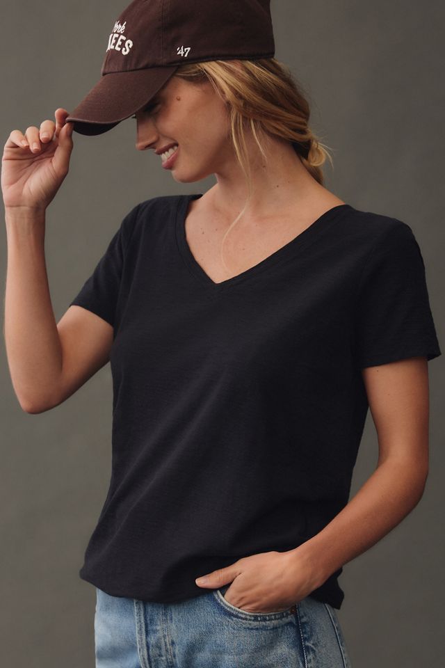 The Bennie Slim Crew Neck Cotton-Slub T-Shirt by Pilcro: V-Neck Edition
 #3