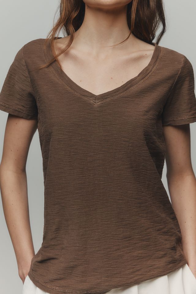 Le T-shirt Bennie Slim col rond en jersey de coton par Pilcro : Édition col en V
 #2