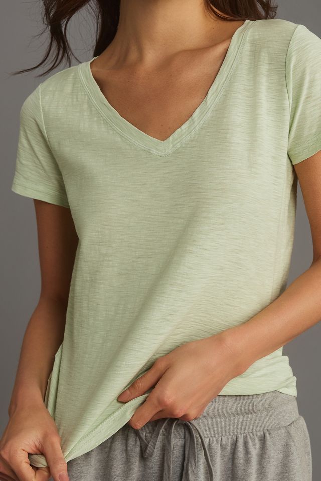 The Bennie Cotton-Slub V-Neck Short-Sleeve Tee by Pilcro #3