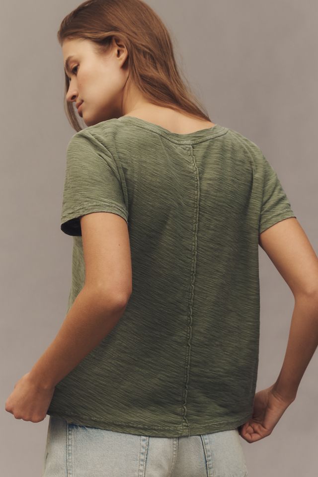 The Bennie Cotton-Slub V-Neck Short-Sleeve Tee by Pilcro #2