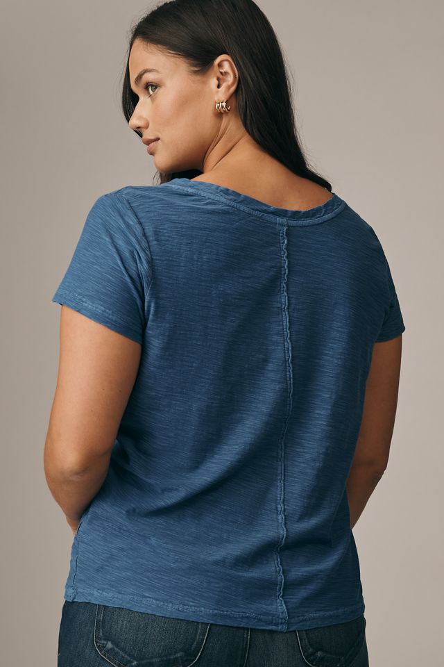 The Bennie Cotton-Slub V-Neck Short-Sleeve Tee by Pilcro #5