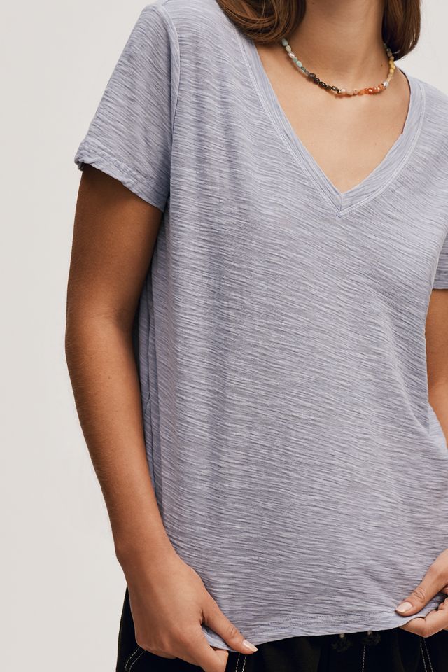 Le T-shirt Bennie Slim Col Rond en Coton-Slub par Pilcro: Édition Col en V
 #2