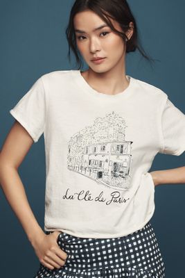 Laura Cruse x Anthropologie Paris Café Graphic Tee