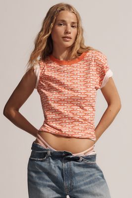 Pilcro Ruffle-Trim Baby Tee