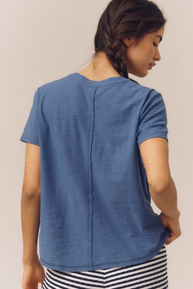 The Bennie Printed Cotton-Slub Crew-Neck Tee by Pilcro #1