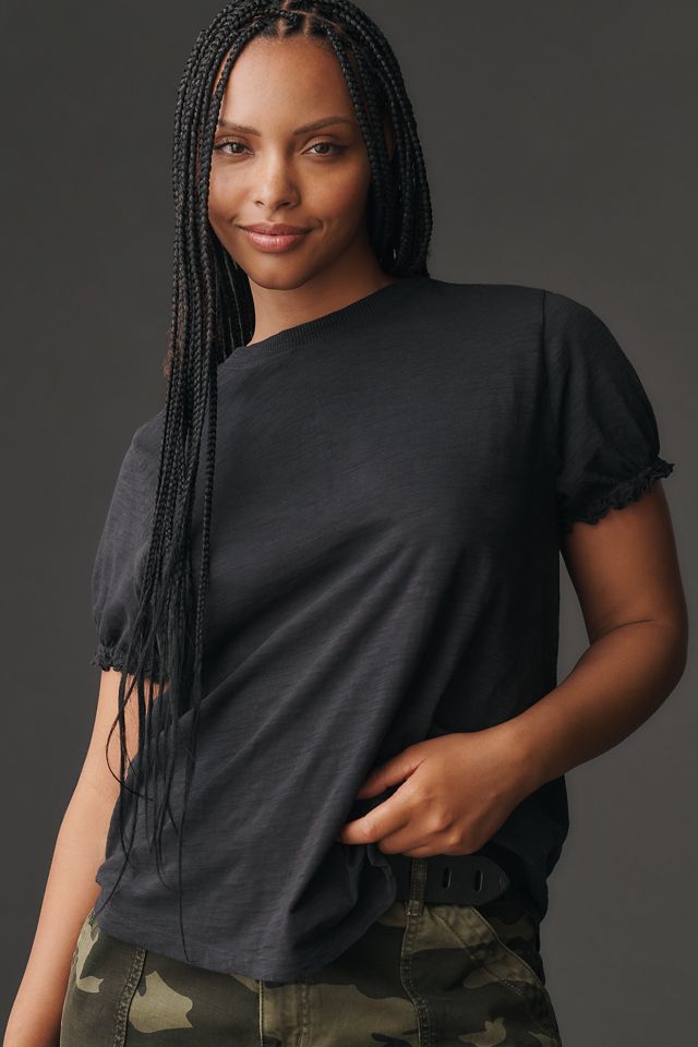 The Bennie Puff-Sleeve Crew-Neck Tee by Pilcro #7