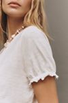 The Bennie Cotton-Slub Crew-Neck Tee by Pilcro: Puff-Sleeve Edition