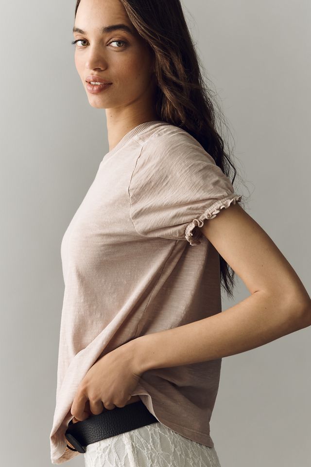 Pilcro Bennie 100% Cotton Slim Puff Sleeve Tee #2