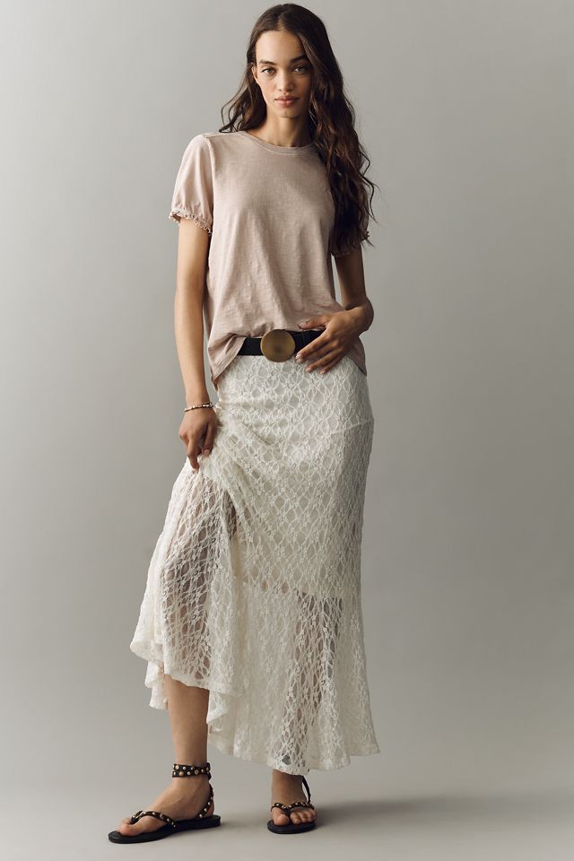 Pilcro Bennie 100% Cotton Slim Puff Sleeve Tee #3