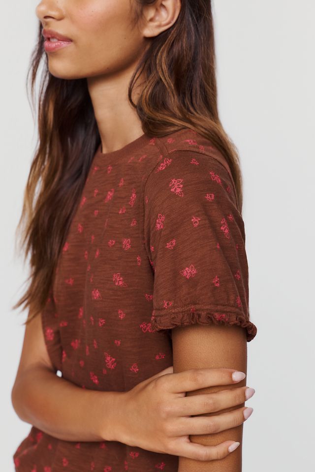 Pilcro Bennie 100% Cotton Slim Puff Sleeve Tee #2