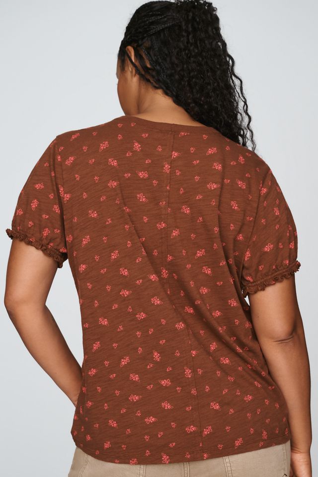 Pilcro Bennie 100% Cotton Slim Puff Sleeve Tee #5