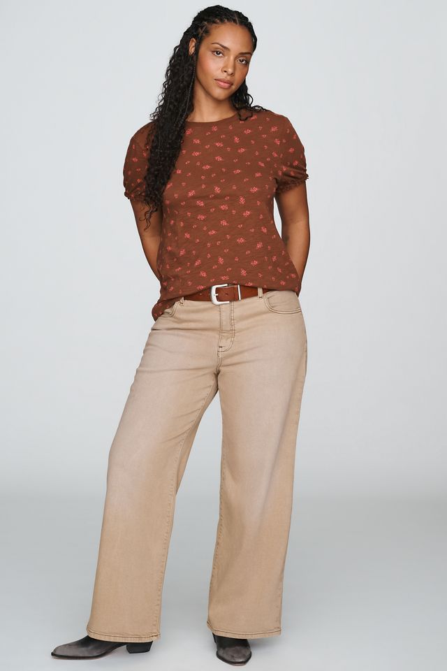 Pilcro Bennie 100% Cotton Slim Puff Sleeve Tee #6