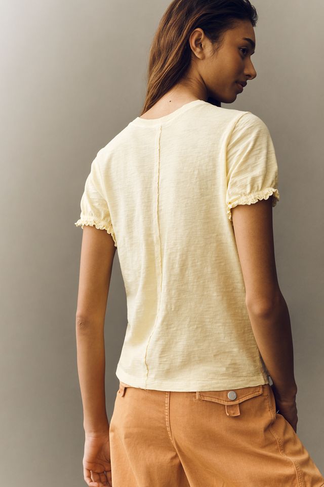 Pilcro Bennie Cotton Slim Puff Sleeve Tee #1