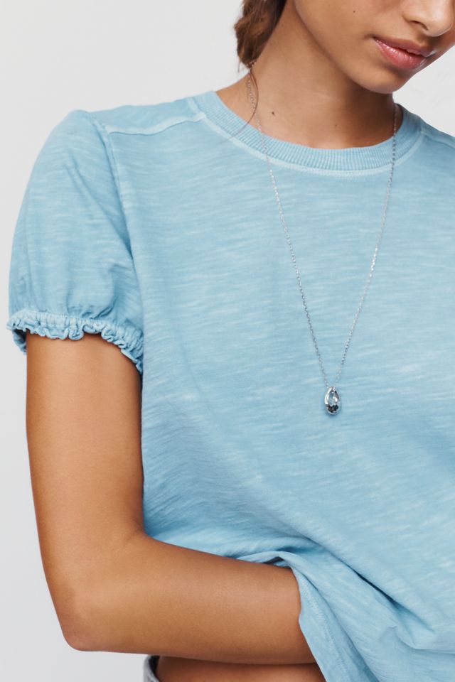 Pilcro Bennie 100% Cotton Slim Puff Sleeve Tee #1