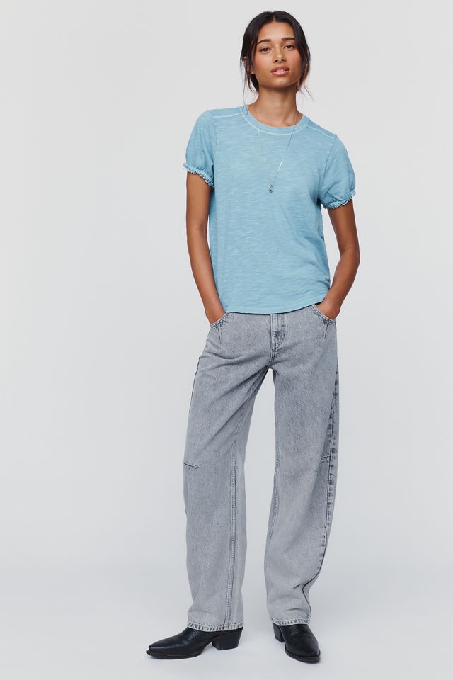 Pilcro Bennie 100% Cotton Slim Puff Sleeve Tee #2